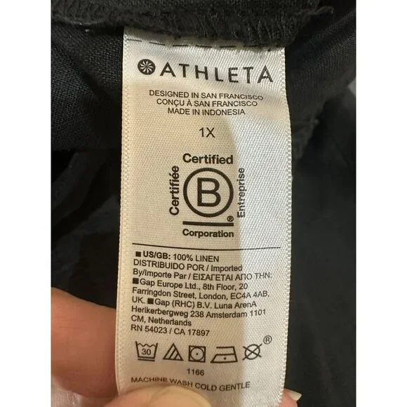 Athleta Linen Black Women's Pants - Picture 9 of 11